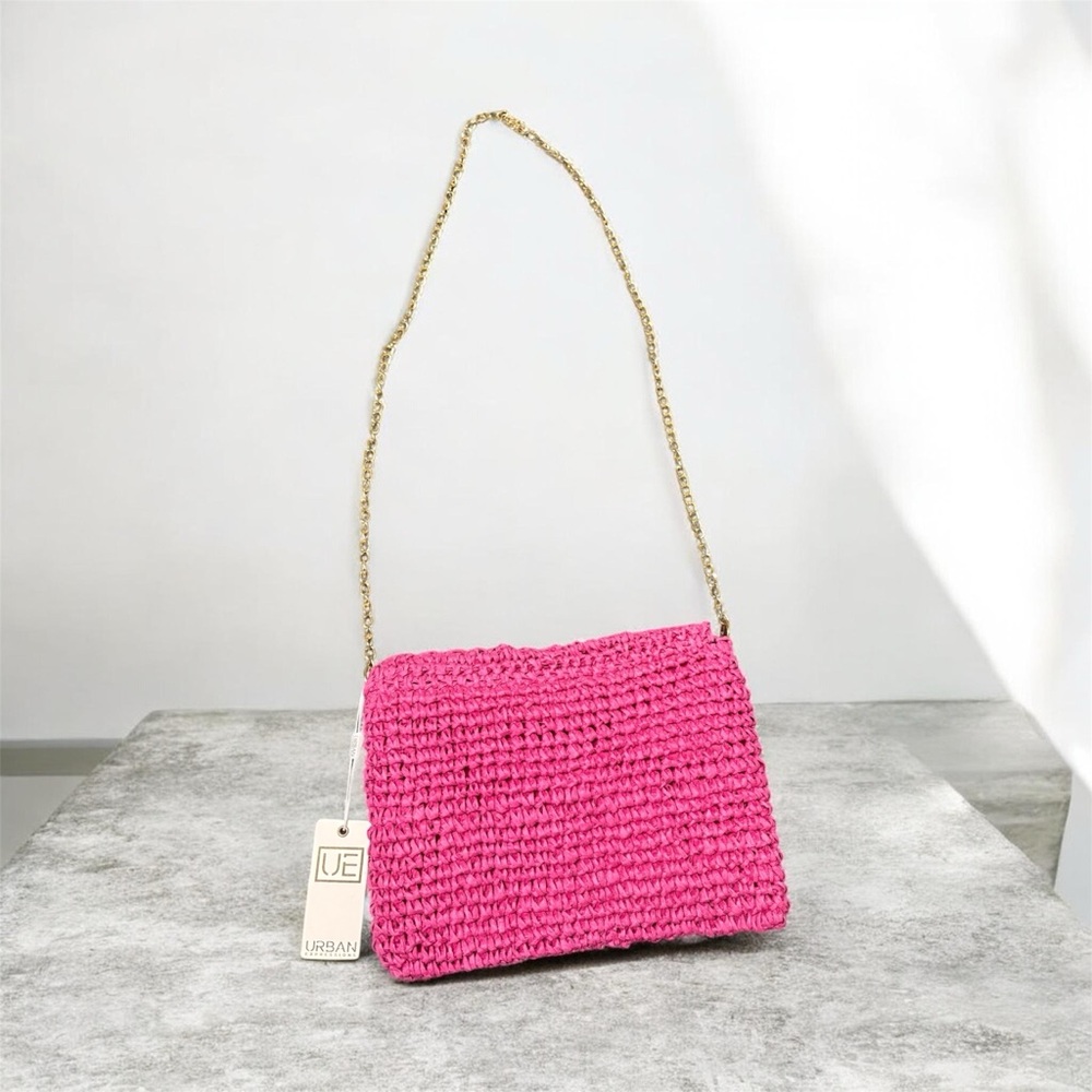 Urban Expressions Fuchsia Woven Crossbody Bag - Picture 2 of 5